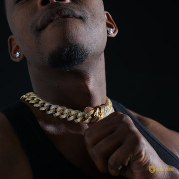 18mm 3-row Pointed Cuban Chain In 18k Gold ZUU KING